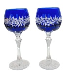 Kobaltowe kolorowe kieliszki kryształowe 2 sztuki 