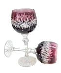 Ametystowe  kolorowe kieliszki kryształowe 2 sztuki 