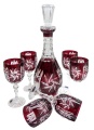 Rubinowy kryształowy zestaw do wina