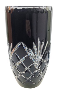 Black Crystal Vase 35 cm Pineapple – Exclusive Handicraft MaRika Crystal