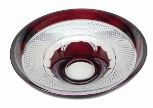 Rubinowy Kryształowy Talerz na Owoce – Kolekcja MaRika Crystal