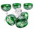 Elegante smaragdgrüne Kristallgläser – Handgefertigt &amp; Handgeschliffen – Ananas-Muster (150 ml)