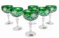 Elegante smaragdgrüne Kristallgläser – Handgefertigt &amp; Handgeschliffen – Ananas-Muster (150 ml)