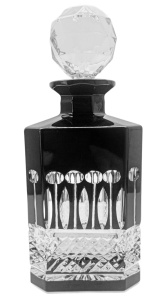 Czarna  kryształowa  karafka do Whisky 700 ml Francuski