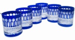 Cobalt crystal whiskey glasses 350ml French