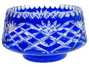 Kobaltowa Kryształowa Owocarka 25 cm Ananas – MaRika crystal