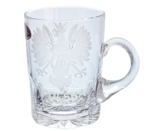 Kryształowy kieliszek do wódki z wygrawerowanym orłem Polskim 80ml
