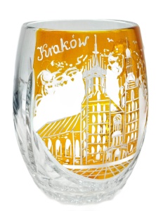 Grawerowany  kryształowy kufel do Piwa 400 ml- Kraków