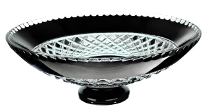 MaRika Elegancki Czarny Talerz Kryształowy 35 cm