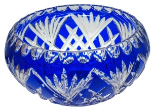 Kobaltowa Kryształowa Owocarka 20 cm Ananas – MaRika crystal