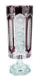 Rubinowy kryształowy wazon 30 cm Płaski-THC