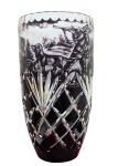 Ekskluzywny Czarny Wazon Kryształowy „Las” z Motywem Myśliwskim – Rękodzieło MaRika Crystal