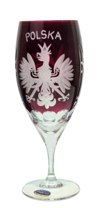 Ekskluzywne Rubinowe Kieliszki Kryształowe „Orzeł” z Motywem Patriotycznym – Komplet 2 szt.
