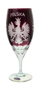Ekskluzywne Rubinowe Kieliszki Kryształowe „Orzeł” z Motywem Patriotycznym – Komplet 2 szt.
