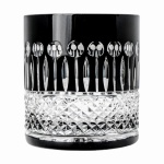 Black crystal whiskey glasses 350ml Paris 6 pcs