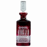 Rubinowa kryształowa  karafka do Whisky 700 ml Francuski